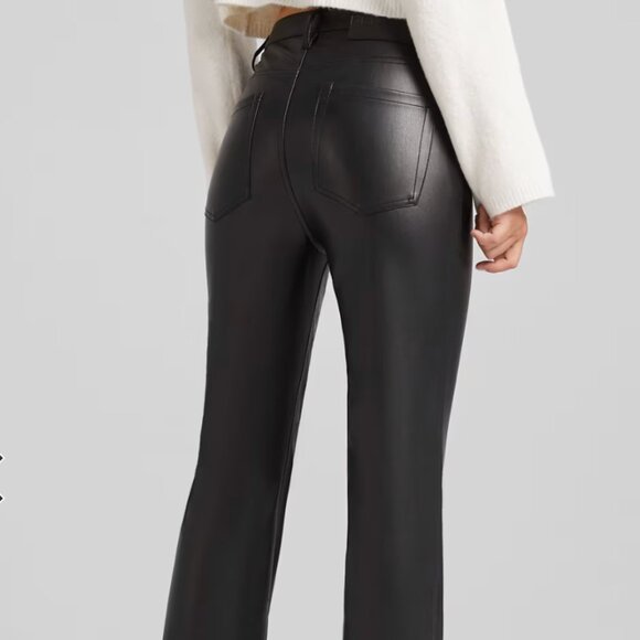 Bershkla flare faux leather trouser in black - Picture 2 of 3